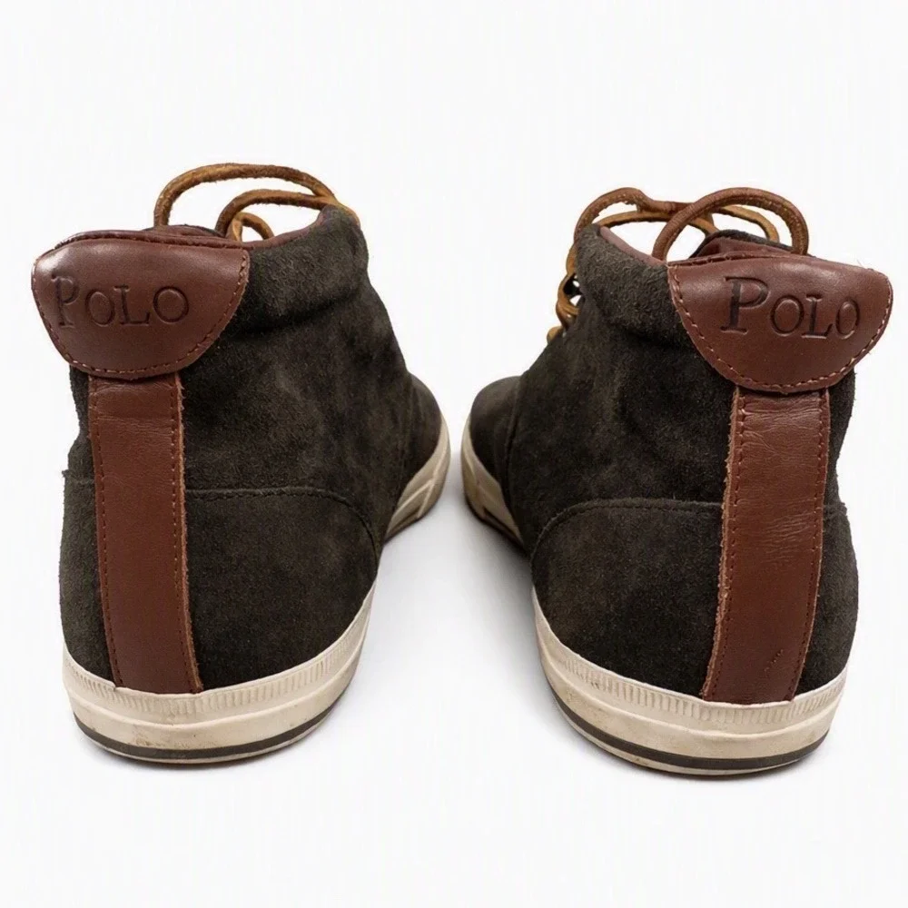 Polo Ralph Lauren Zale Oiled Suede Leather Boots Mens 10.5D Brown